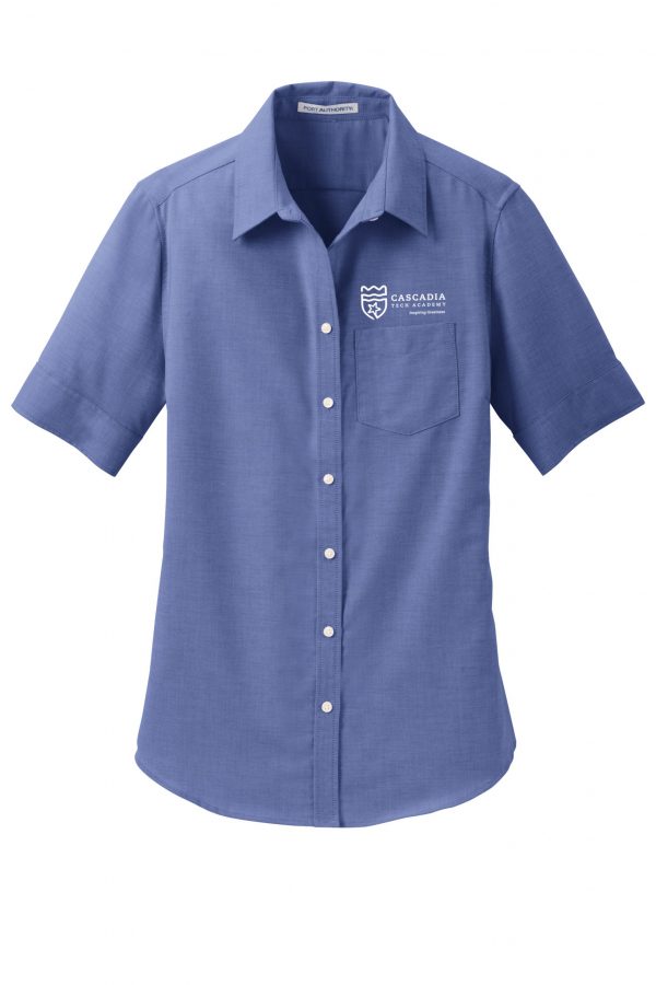 Cascadia Tech Travel & Hotel Program Button up Shirt Women's. Teacher Handout!
