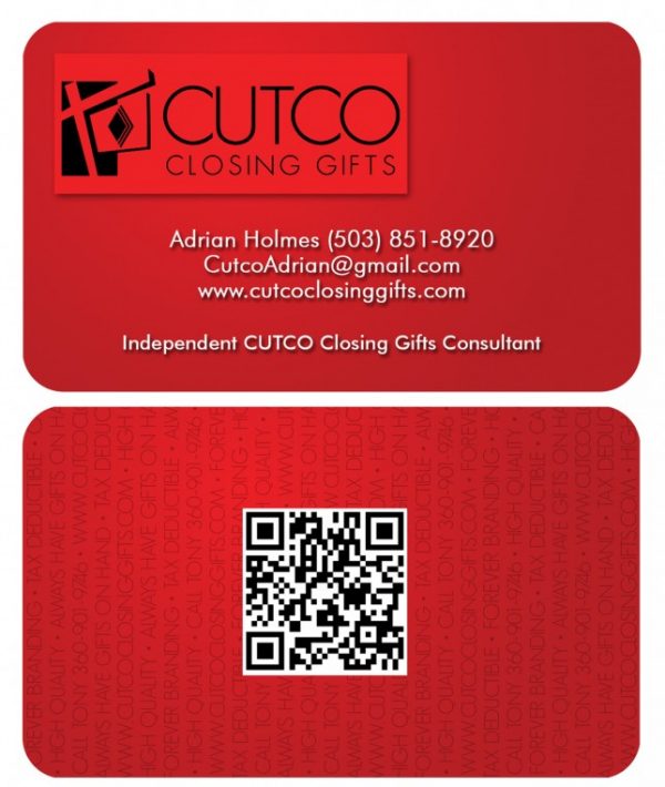 CutCo Closing Gifts Business Cards Red FREE SHIPPING!