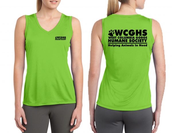 WCGHS Ladies Sleeveless V-Neck T-shirt Screen Printed LST352