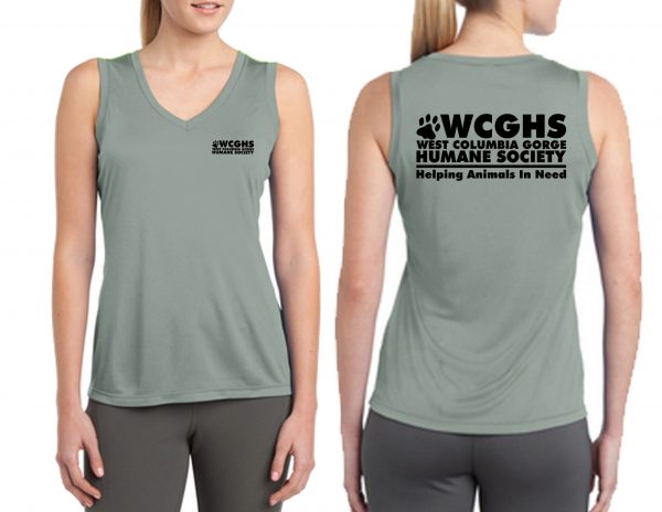 WCGHS Ladies Sleeveless V-Neck T-shirt Screen Printed LST352